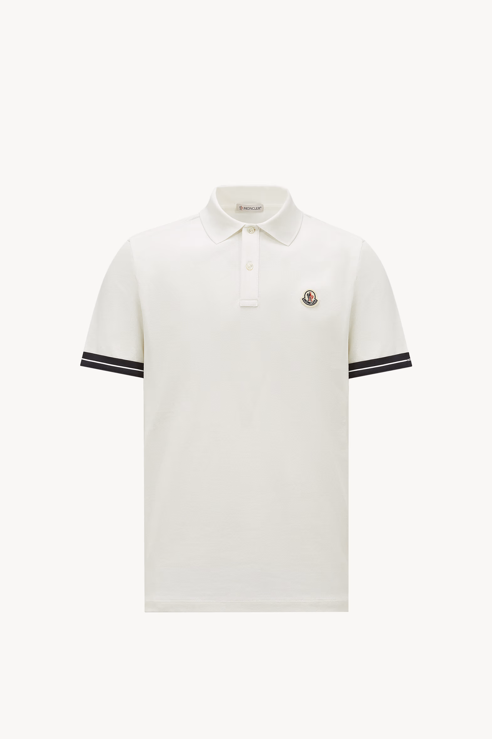 Polo en piqué de coton à logo Hommes Blanc Moncler 2